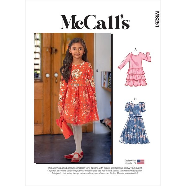 Patron Mccall's 8251CCE - Robe En Maille Enfant De 3 à 6 Ans - Mccall's - Mondial Tissus-image