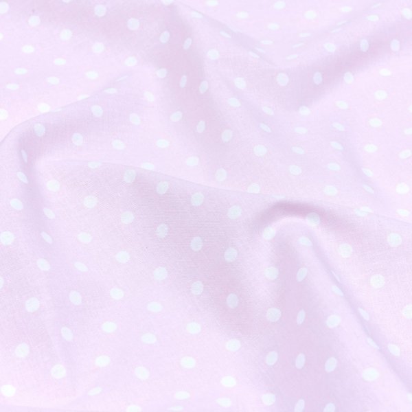 Tissu Cretonne Imprimé Petit Pois Rose - Mondial Tissus-image