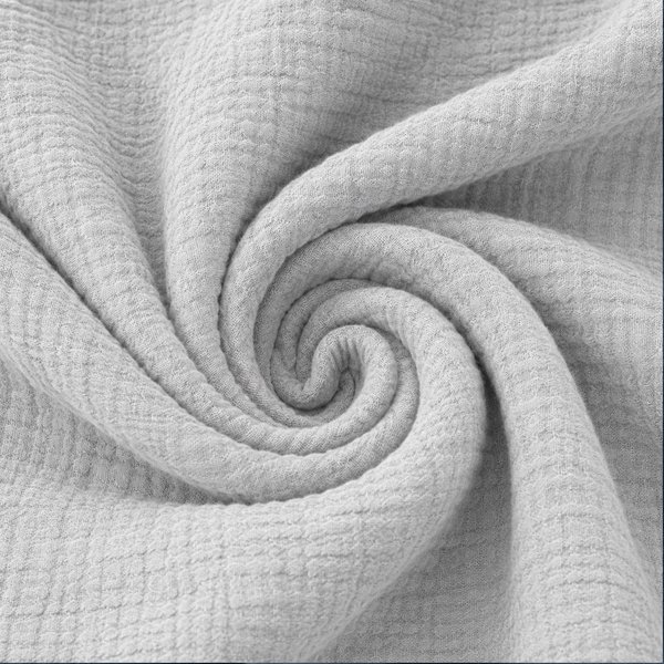 Tissu Double Gaze Gaby Uni Gris Clair - Mondial Tissus-image