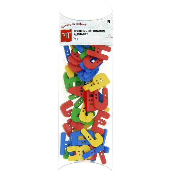 Boutons MéLange De Lettres Multicolores Mt - Mt - Mondial Tissus-image