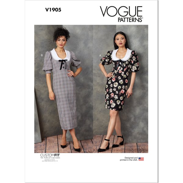 Patron Vogue 1905Y5 - Robe Moulante à Taille Haute Du 46 Au 54 - Vogue - Mondial Tissus-image