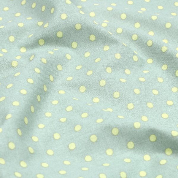 Tissu Cretonne Imprimé Petit Pois Sauge - Mondial Tissus-image