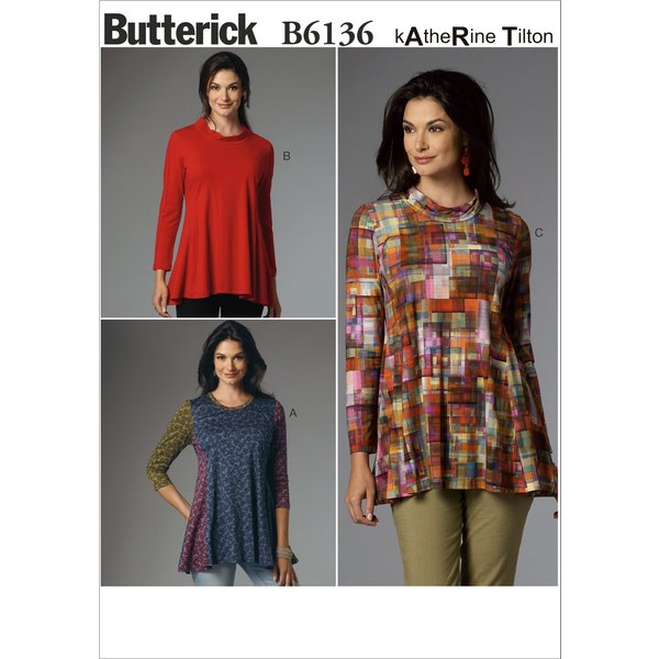 Patron Butterick B6136Y Top,Blouse Femme 34-42 - Butterick - Mondial Tissus-image