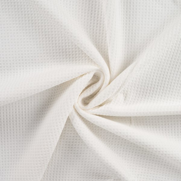 Tissu éPonge Nid D'abeille Verso Bouclette Uni Blanc - Mondial Tissus-image