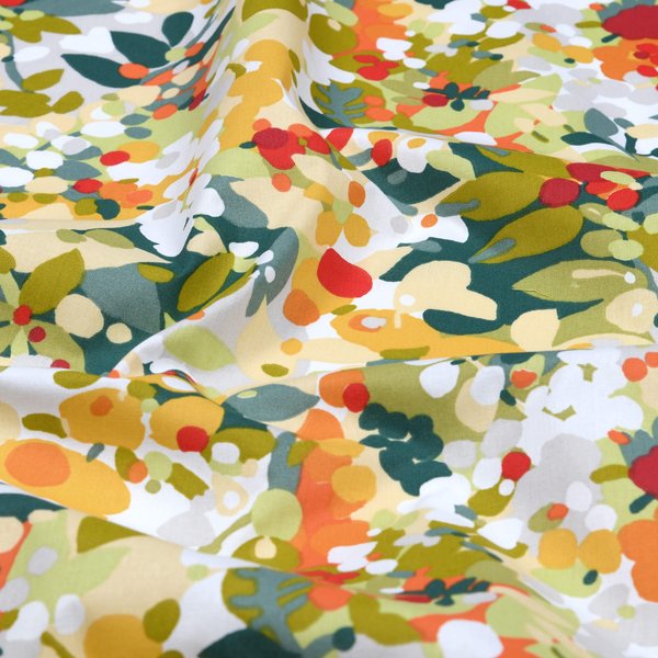 Toile Polycoton ImpriméE Fleur PrintannièRe Jaune - Mondial Tissus-image