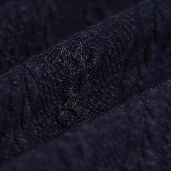 Tissu CôTe Fantaisie Polyester Viscose Tricot Chiné Marine - MT - Mondial Tissus-image