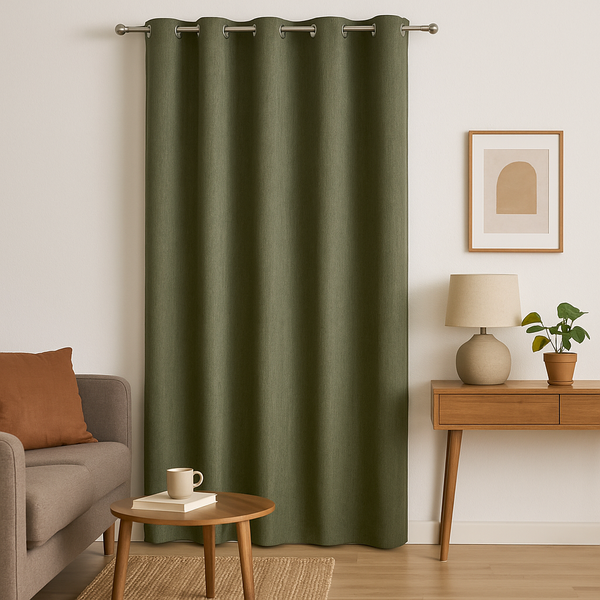 Rideau Souple Effet Lin Vert Tanzanie 140X250 Cm - Mt - Mondial Tissus-image