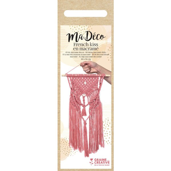 Kit Macramé Suspension Murale Rose 30 X 50Cm - Graine Créative - Mondial Tissus-image