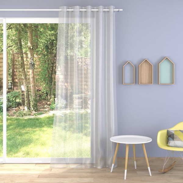 Tissu Voile Uni Plombé Blanc Grande Largeur - Linder - Mondial Tissus-image