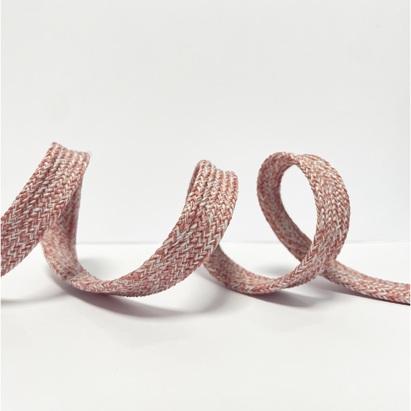 Cordon Plat Chiné 12 Mm Rose - Mondial Tissus-image