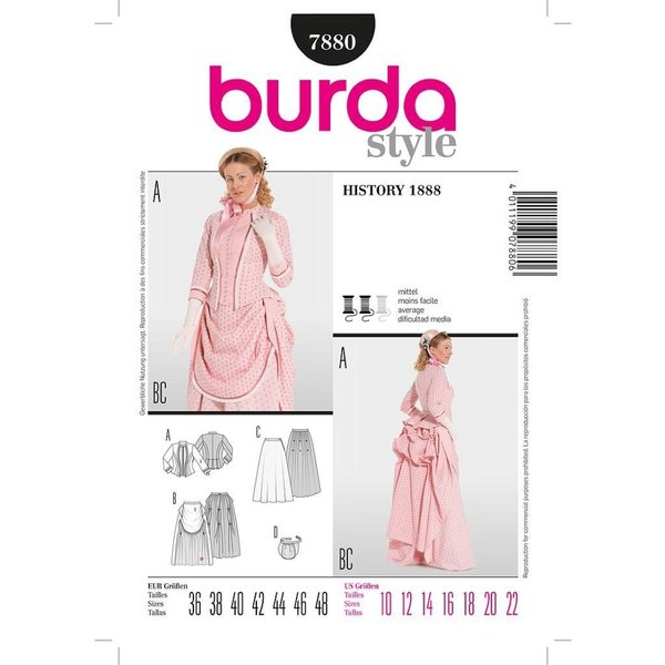 Patron Burda 7880 Historique Robe Historique (1888) - Burda - Mondial Tissus-image
