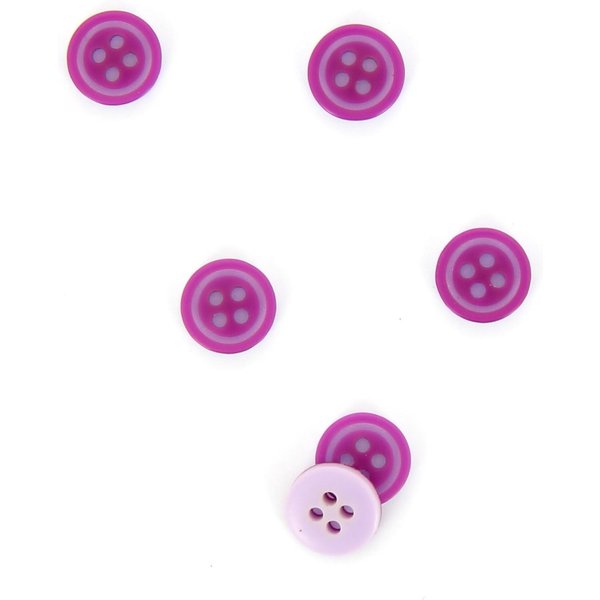 Boutons ColoréS Ronds Violet Et Rose 10 Mm - Mt - Mondial Tissus-image