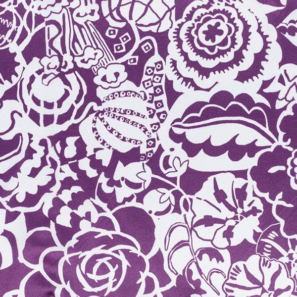 Tissu Liberty Soie Satin Violet Fleurs Blanches - Liberty - Mondial Tissus-image