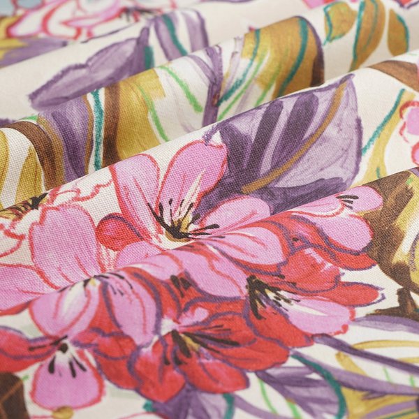 Tissu Bachette Lourde Hortense Multicolore - MT - Mondial Tissus-image