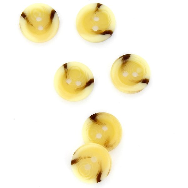 Boutons Marbré Beige Clair 15 Mm - Lot De 6 - Mt - Mondial Tissus-image