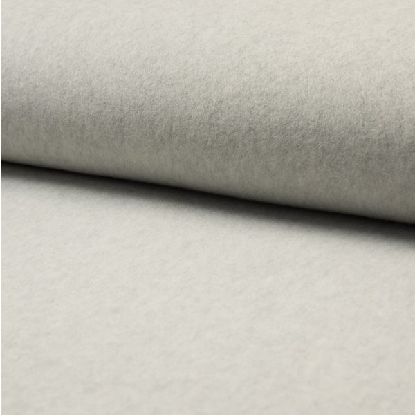 Tissu Polaire Coton Bio Duveteuse Gris - Mondial Tissus-image