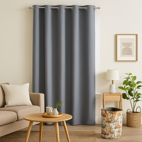 Rideau Strasbourg Chiné Gris Clair 140X250 Cm - MT - Mondial Tissus-image