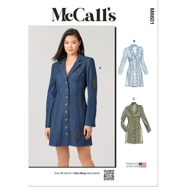 Patron M8601U5 Robe AjustéE Pour Femme Du 44 Au 52 - Mc Call's - Mccall's - Mondial Tissus-image