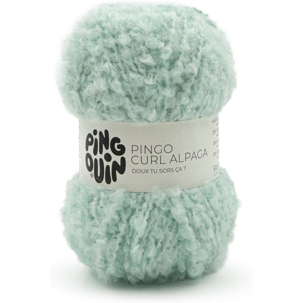 Pelote De Fils à Tricoter Pingo Curl Alpaga Vert D'eau - Pingouin - Pingouin - Mondial Tissus-image