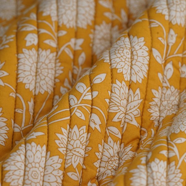 Tissu Matelassé Coton Dahlia éCru Safran - MT - Mondial Tissus-image