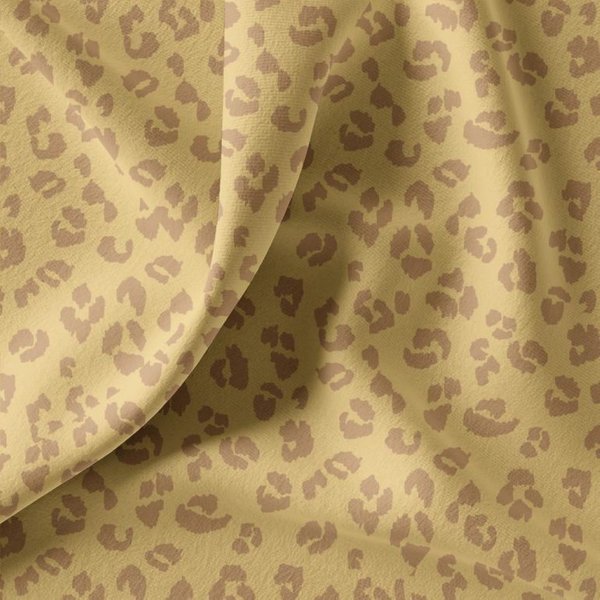 Maille Jersey Coton ImpriméE LéOpard Camel Et Marron - Mondial Tissus-image