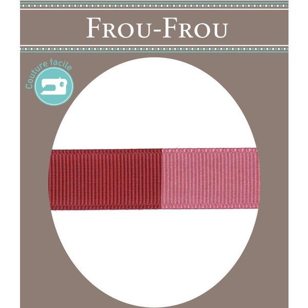 Ruban Gros Grain 16Mm Bicolore Rouge Et Rose - Frou Frou - Mondial Tissus-image