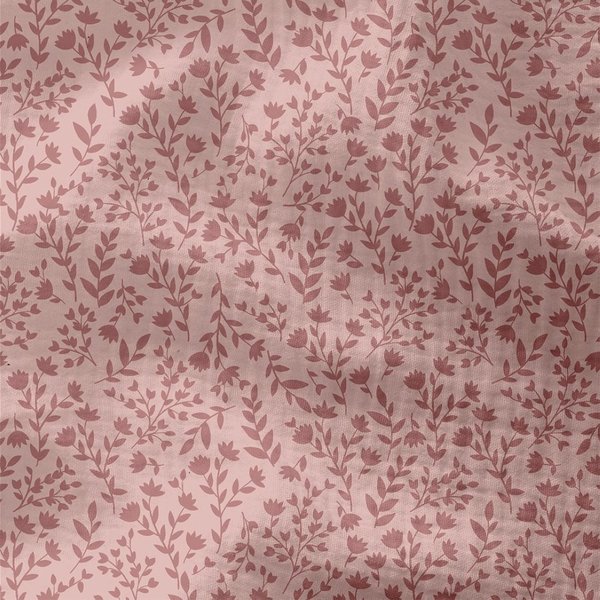 Tissu Double Gaze DéLicat Fleuri Ton Sur Ton Rose - Domotex - Mondial Tissus-image