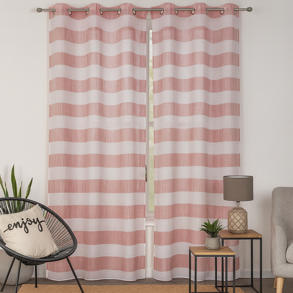Voilage Madrid Rayures Bold 140 X 260 Cm - MT - Mondial Tissus-image