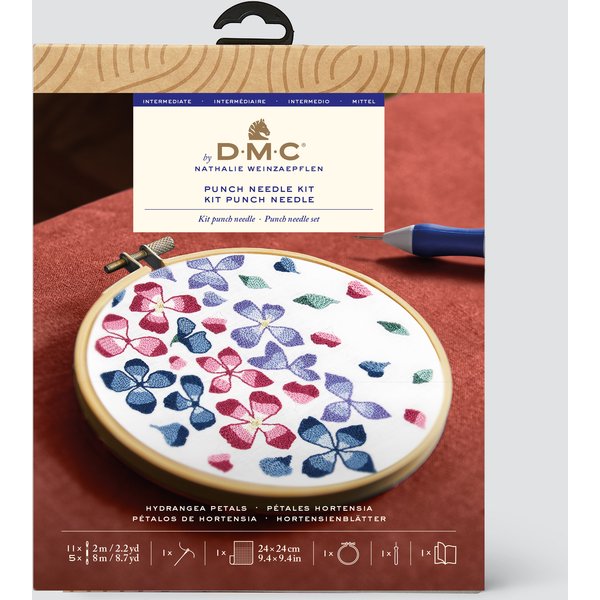 Kit Diy Punch Needle PéTales D'hortensia - Dmc - Dmc - Mondial Tissus-image