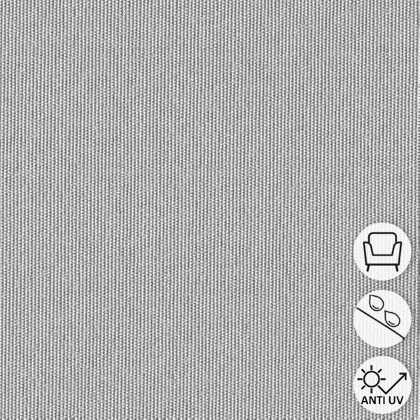 Toile Unie Prestance éTanche Gris Clair Anti Uv - No Pfas - MT - Mondial Tissus-image