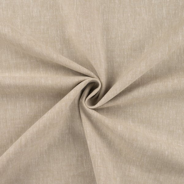Tissu Coton Lin Chiné Beige - Mondial Tissus-image