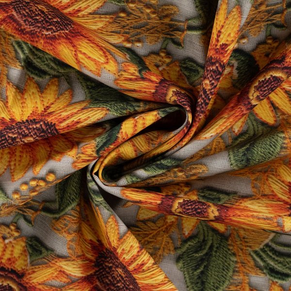 Toile Semi Panama Tournesols Jaune - Mondial Tissus-image