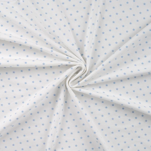 Maille Jersey Coton ImpriméE Petites éToiles Bleu - Mondial Tissus-image