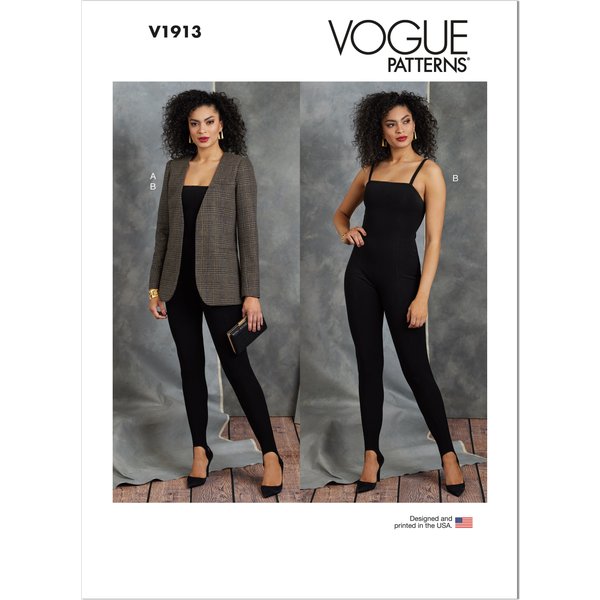 Patron Vogue 1913Y5 - Blazer Doublé Semi-Ajusté à éPaulettes Du 46 Au 54 - Vogue - Mondial Tissus-image
