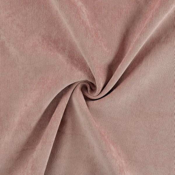 Tissu Velours Milleraies Polyester Stretch Uni Rose - Mondial Tissus-image