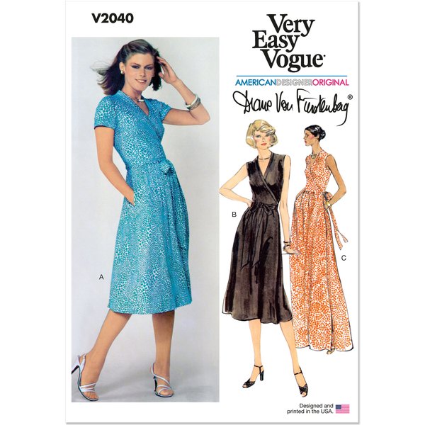 Patron Vogue V2040H5 Femme Robe Portefeuille 34 Au 42 - Vogue - Mondial Tissus-image