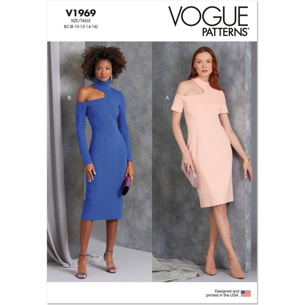 Patron Vogue 1969Y5 - Robe Moulante éPaules DéNudéEs Du 46 Au 54 - Vogue - Mondial Tissus-image