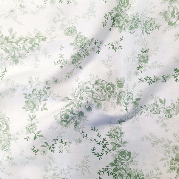 Batiste De Coton Liberty X Bridgerton 2026 - Sophie Rose Vert - Tana Lawn® - Liberty - Mondial Tissus-image