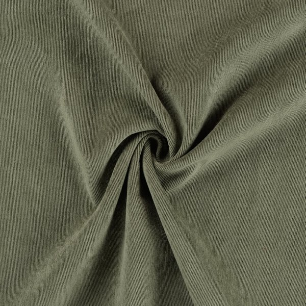 Tissu Velours Milleraies Polyester Stretch Uni Vert - Mondial Tissus-image