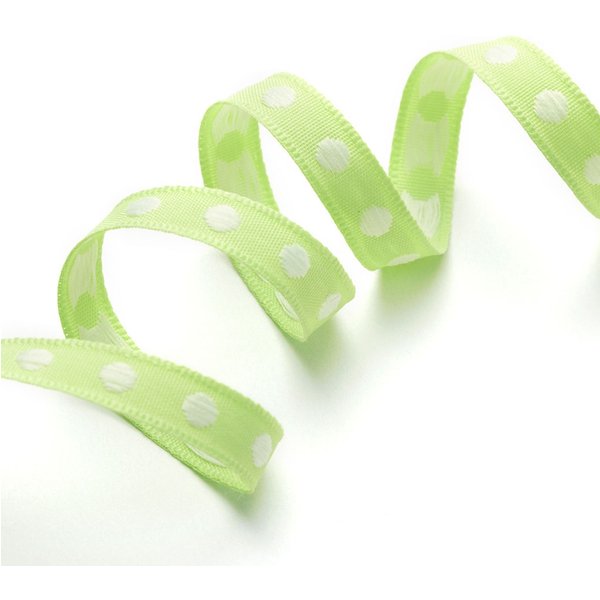 Galon Pois Brodé Vert 10 Mm - Frou Frou - Mondial Tissus-image