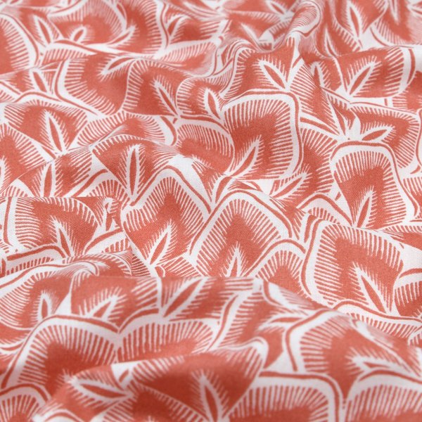 Tissu Coton éPais Enduit Imprimé Mini Feuillage Orange - Mondial Tissus-image