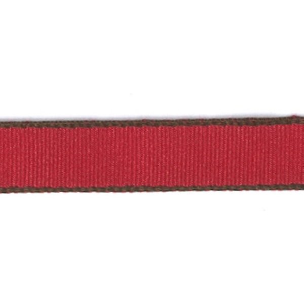 Ruban Gros Grain Bordure GéOméTriques 25 Mm Bordeaux - Frou Frou - Mondial Tissus-image