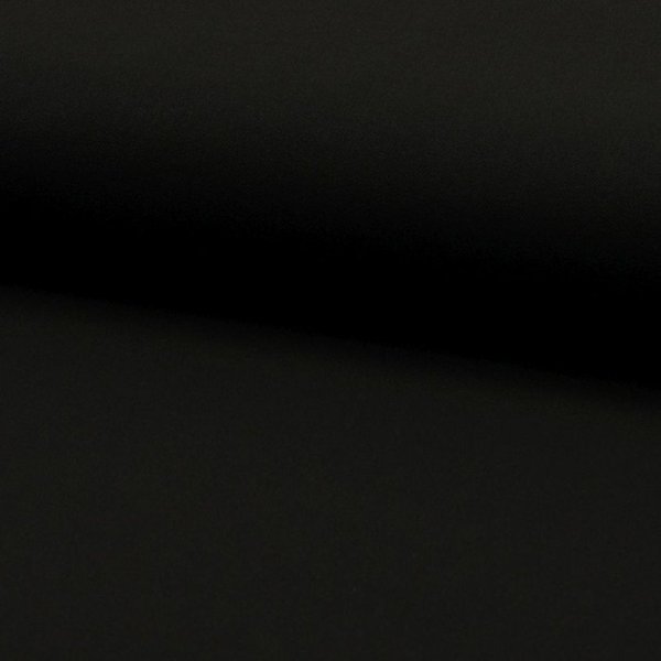 Tissu Lainage Fin Extensible Uni Noir - Mondial Tissus-image