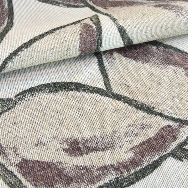 Toile Polylin ImpriméE Feuillage Prune - Mondial Tissus-image