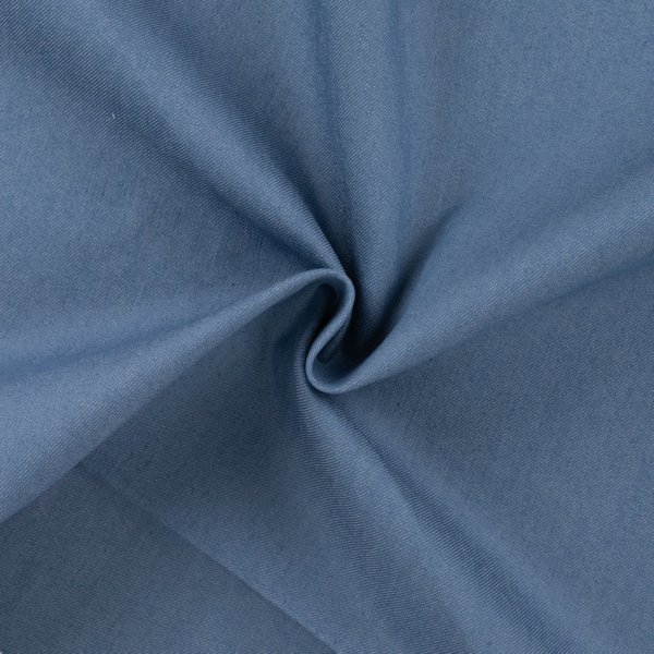 Tissu Denim Coton Stretch Uni Bleu - Mondial Tissus-image