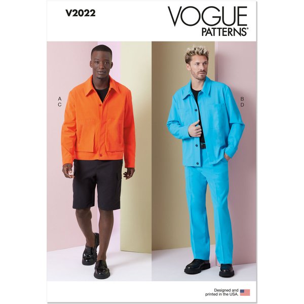 Patron Vogue V2022BB Homme Veste, Short Et Pantalon 44 Au 52 - Vogue - Mondial Tissus-image