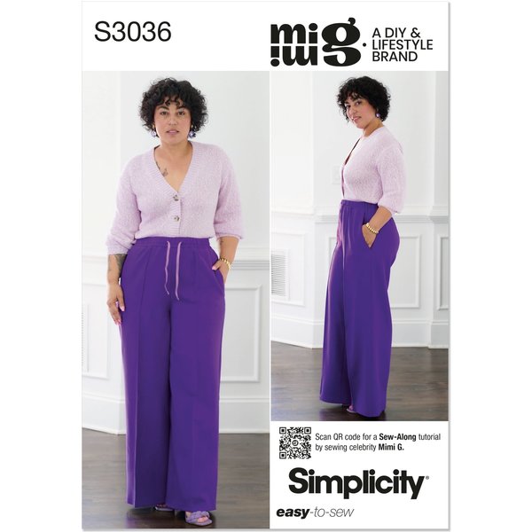Patron Simplicity S3036.K5 - Pantalon Pour Femmes Par Mimi G Style 36-44 - Simplicity - Mondial Tissus-image