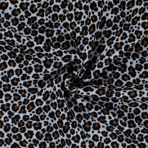 Tissu Double Gaze Imprimé LéOpard éCru - Mondial Tissus-image