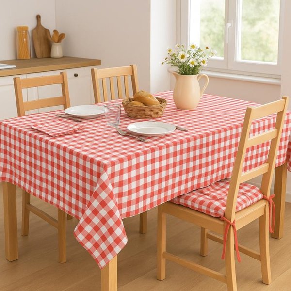 Nappe Poulpette Vichy 150X250Cm Vichy Rouge - Mt - Mondial Tissus-image