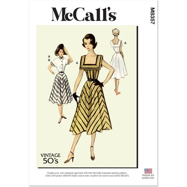 Patron Mccall's 8357F5 - Robe Vintage Des AnnéEs 1950 Du 44 Au 52 - Mccall's - Mondial Tissus-image